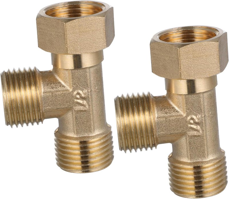POPETPOP 2pcs Forged Brass Elbow Joint Pipe Fitting Copper Water Pipe Connector Corrosion Resistant Plumbing Accessories for Hot Water Systems - Image 1
