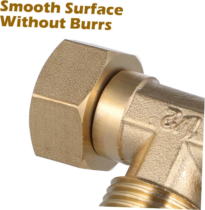 POPETPOP 2pcs Forged Brass Elbow Joint Pipe Fitting Copper Water Pipe Connector Corrosion Resistant Plumbing Accessories for Hot Water Systems - Image 4