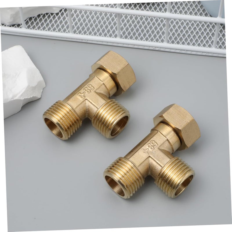 POPETPOP 2pcs Forged Brass Elbow Joint Pipe Fitting Copper Water Pipe Connector Corrosion Resistant Plumbing Accessories for Hot Water Systems - Image 3