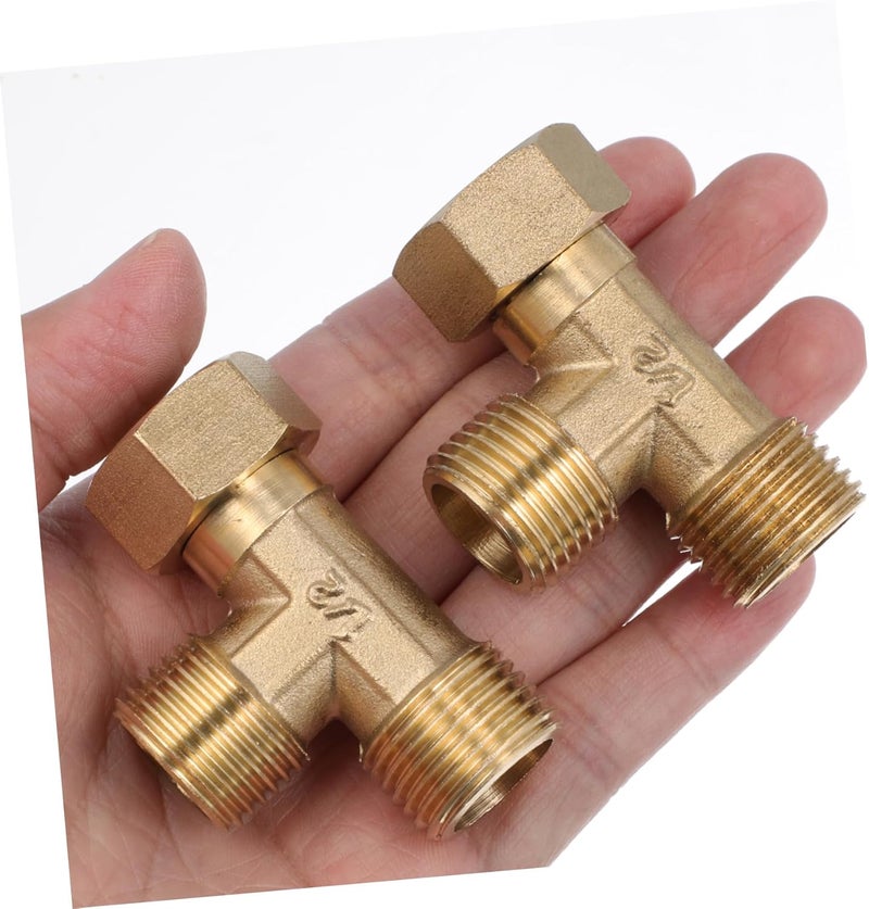 POPETPOP 2pcs Forged Brass Elbow Joint Pipe Fitting Copper Water Pipe Connector Corrosion Resistant Plumbing Accessories for Hot Water Systems - Image 5