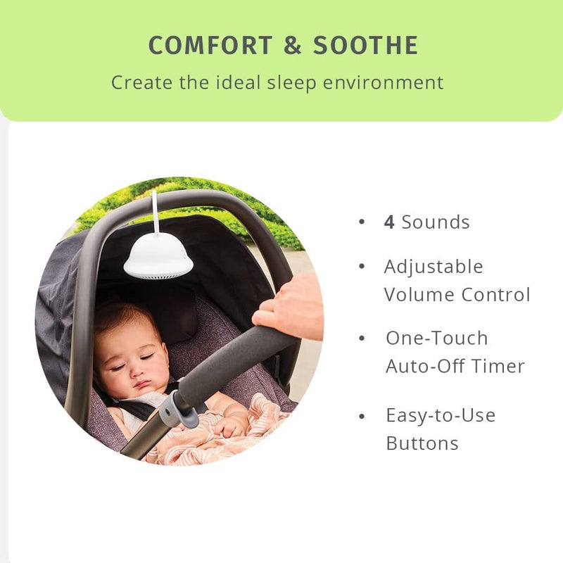 Homedics Sound Machine for Babies and Parents On-The-Go. Integrated Clip White Noise Sound Machine with Heartbeat and Lullaby Sounds. Downward Facing Speaker for Strollers - Image 2