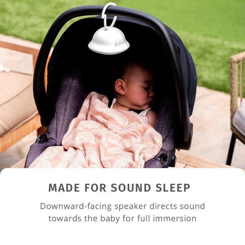 Homedics Sound Machine for Babies and Parents On-The-Go. Integrated Clip White Noise Sound Machine with Heartbeat and Lullaby Sounds. Downward Facing Speaker for Strollers - Image 5