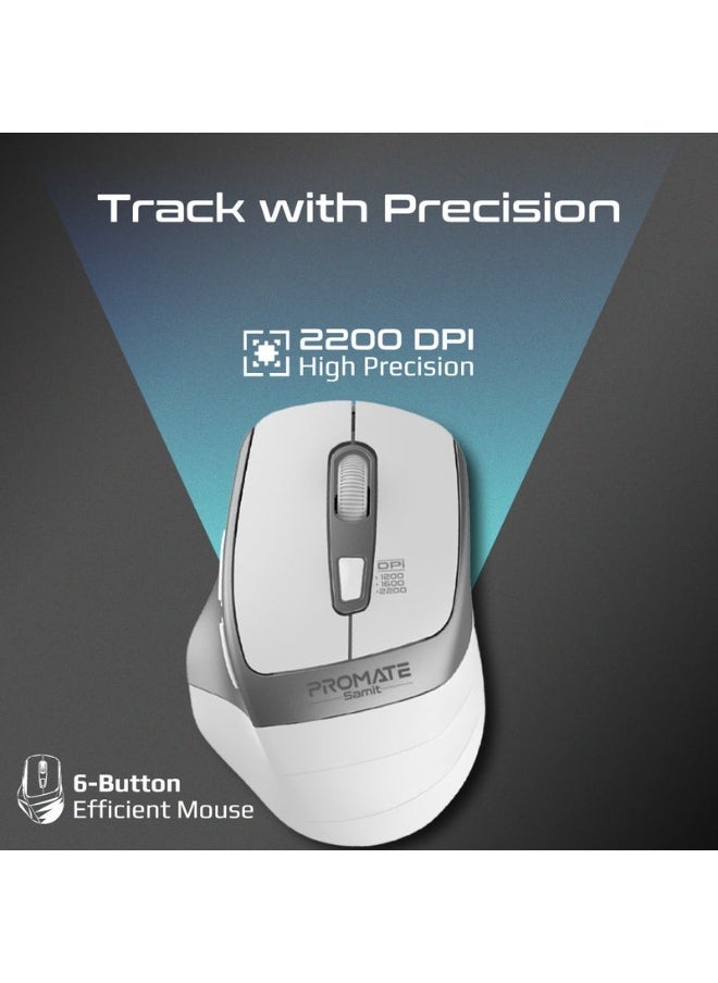 Promats Promate Samit 2.4GHz Ergonomic 2200 DPI Silent Click Wireless Mouse  - Image 4
