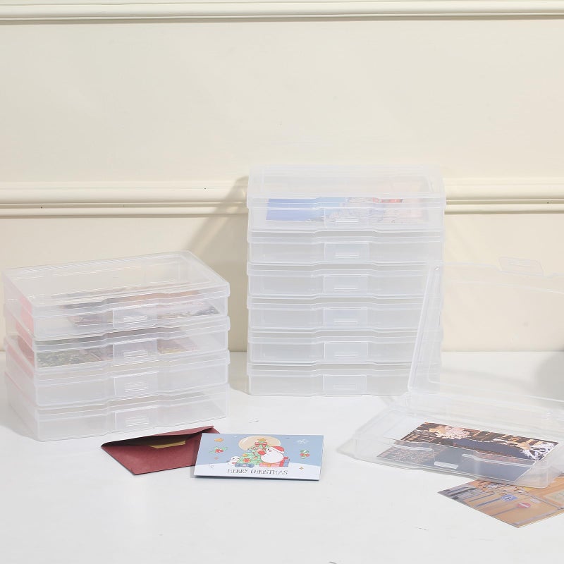 novelinks Transparent 4" x 6" Photo Storage Boxes - Photo Organizer Cases Photo Keeper Picture Storage Containers Box for Photos - 24 PACK (Clear) - Image 4