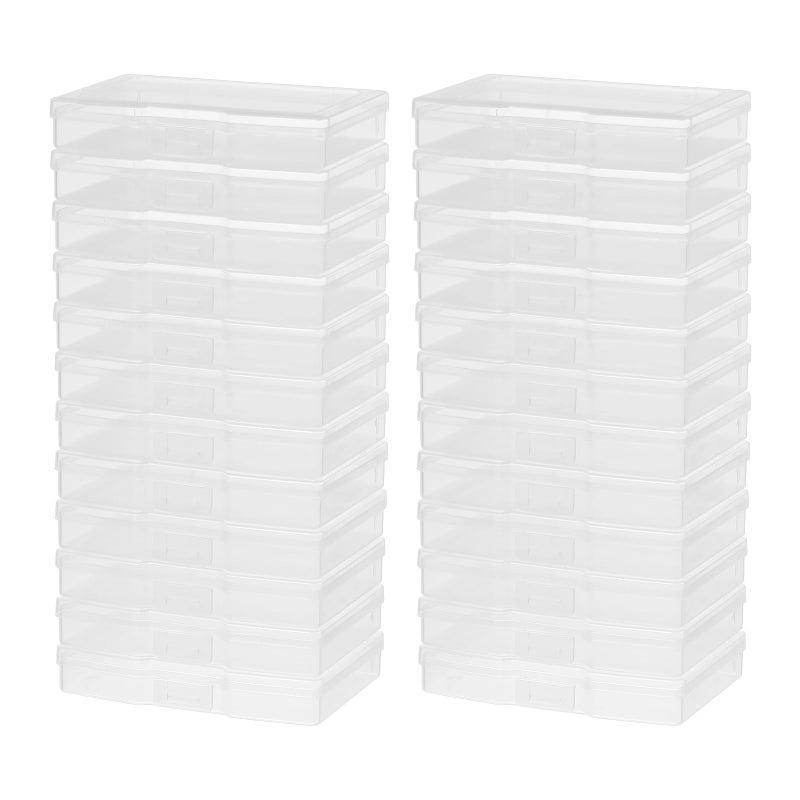 novelinks Transparent 4" x 6" Photo Storage Boxes - Photo Organizer Cases Photo Keeper Picture Storage Containers Box for Photos - 24 PACK (Clear) - Image 1