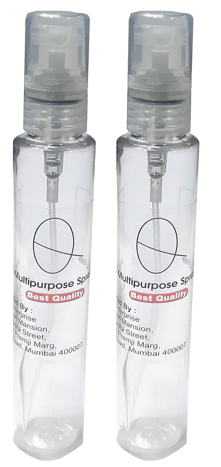 Aura 30 ML Tube Shape Pocket Spray Bottle Mist Spray Bottle Clear Transparent Spray Bottle Gulabari Resuable Refillable Empty Spray Bottle Set Of 2 - Image 1