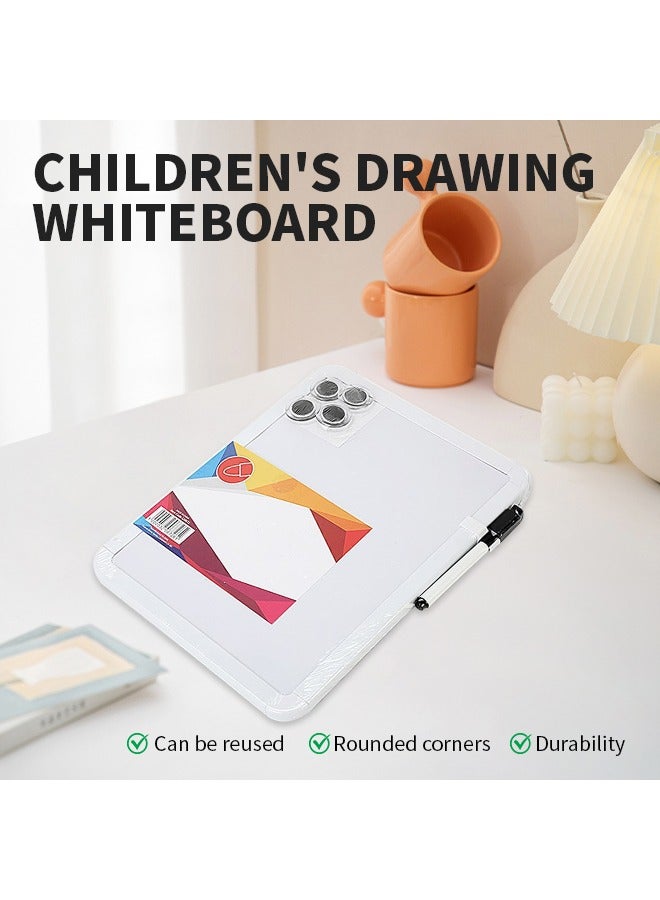 Small Magnetic Whiteboard with Marker Refrigerator Dry Erase Board Reusable Kids Drawing Board Hanging Writing Blackboard for Home, School, Office, Kitchen/8.66 x 11.02 in - Image 2