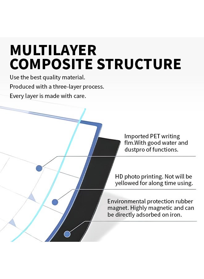 Small Magnetic Whiteboard with Marker Refrigerator Dry Erase Board Reusable Kids Drawing Board Hanging Writing Blackboard for Home, School, Office, Kitchen/8.66 x 11.02 in - Image 5
