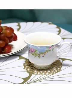 KASTWAVE Coasters, Gold Flowers Hollow PVC Coaster Cup Mats Ornament Decorations for Home Festival 6pcs  - Image 4