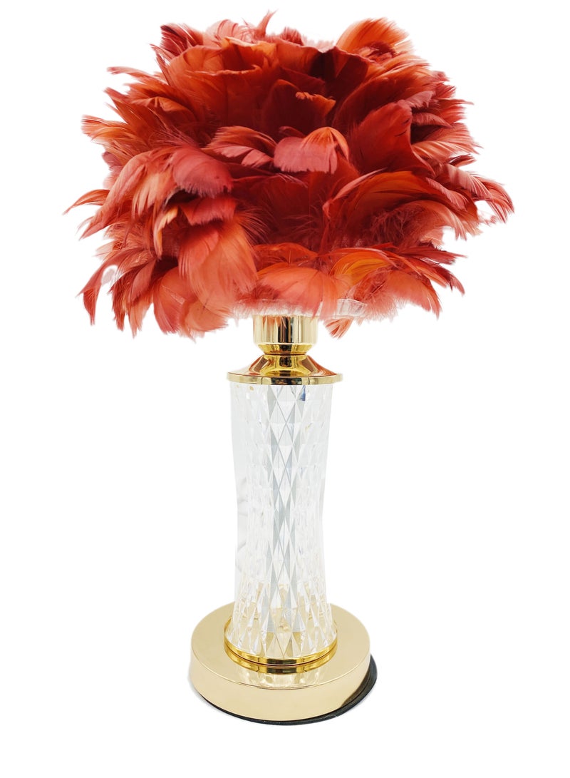 سکیلو مصباح سرير LED عصري على شكل ريشة - ضوء ليلي ناعم بزهرة الهندباء بثلاثة ألوان | مصباح طاولة مزخرف لغرفة النوم، أو الدراسة، أو الهدايا (30×47 سم، موديل LIT-01) - Image 1