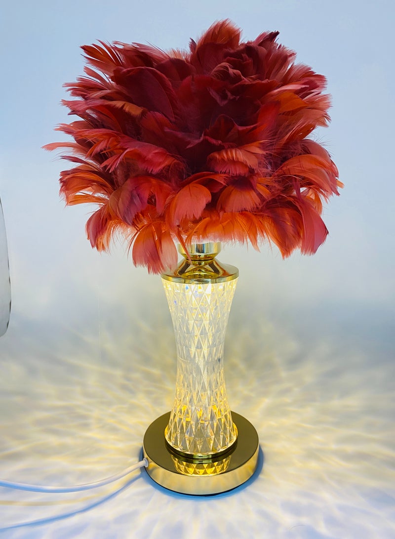 سکیلو مصباح سرير LED عصري على شكل ريشة - ضوء ليلي ناعم بزهرة الهندباء بثلاثة ألوان | مصباح طاولة مزخرف لغرفة النوم، أو الدراسة، أو الهدايا (30×47 سم، موديل LIT-01) - Image 2