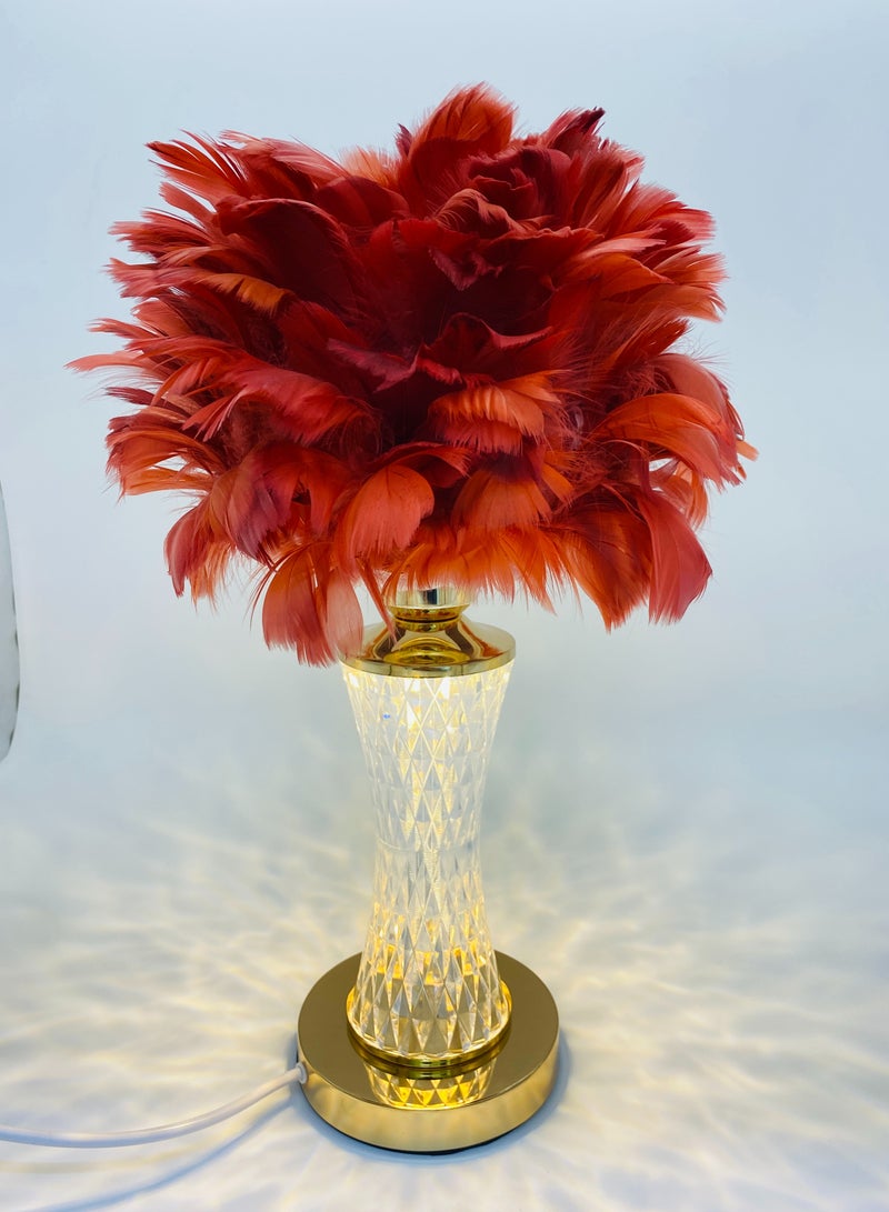 سکیلو مصباح سرير LED عصري على شكل ريشة - ضوء ليلي ناعم بزهرة الهندباء بثلاثة ألوان | مصباح طاولة مزخرف لغرفة النوم، أو الدراسة، أو الهدايا (30×47 سم، موديل LIT-01) - Image 3