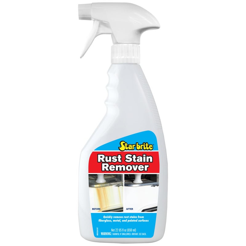 Star Brite ستار برايت مزيل بقع الصدأ - يذوب على الفور بقع التآكل على الألياف الزجاجية، الفينيل، القماش، المعدن والأسطح المطلية - يزيل أيضًا بقع الرشاشات - 22 أونصة (089222SS) - Image 1