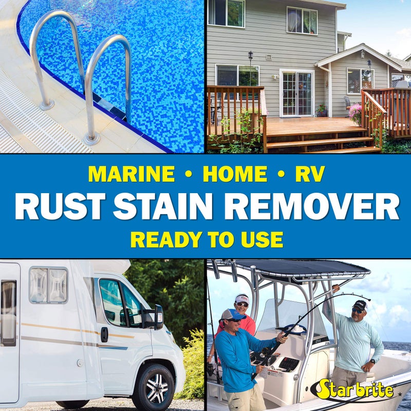 Star Brite ستار برايت مزيل بقع الصدأ - يذوب على الفور بقع التآكل على الألياف الزجاجية، الفينيل، القماش، المعدن والأسطح المطلية - يزيل أيضًا بقع الرشاشات - 22 أونصة (089222SS) - Image 3