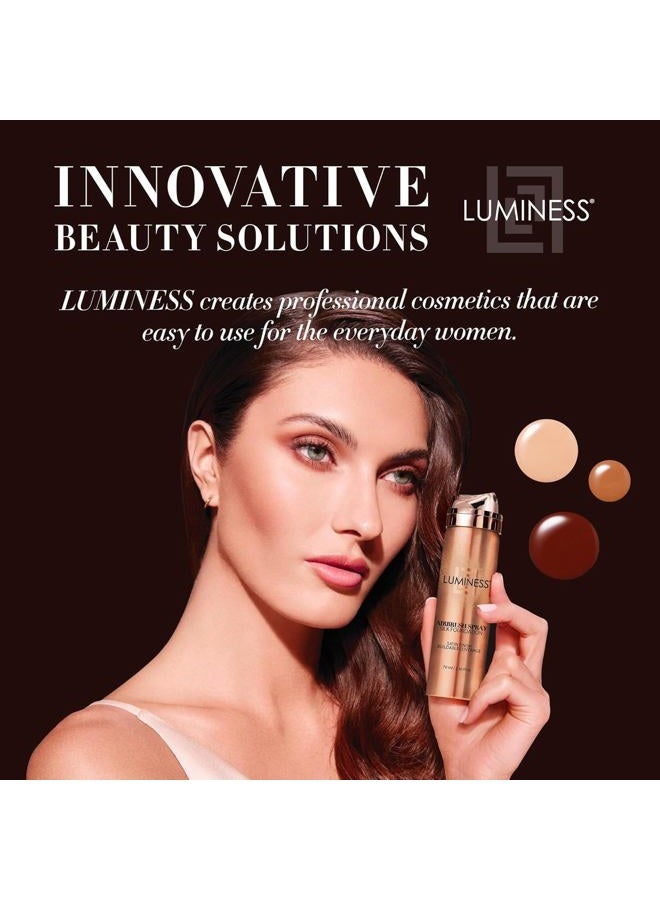 LUMINESS Silk Airbrush Spray Foundation & Buffing Brush Kit – Full Coverage Foundation & Dual-Sided Buffing Brush - Buildable Coverage, Anti-Aging Formula Hydrates & Moisturizes (Shade - Tan) - Image 5
