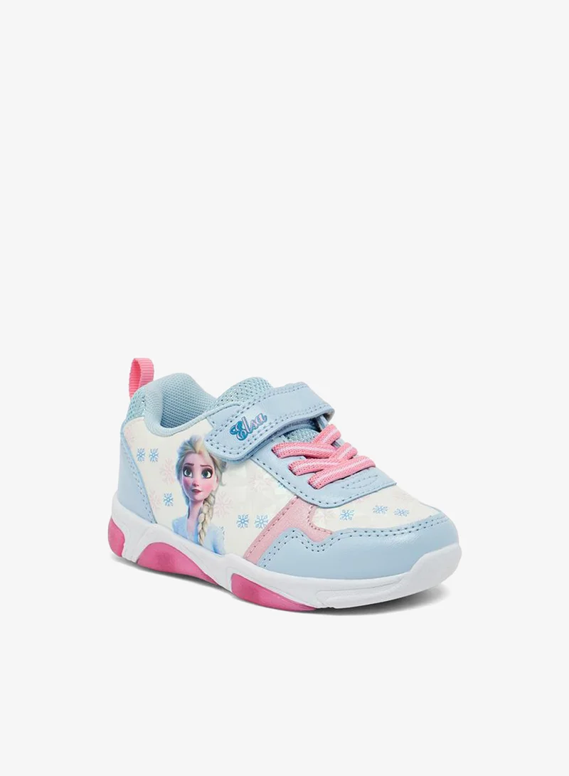 Disney Girls Elsa Print Light-Up Ankle School Sneakers