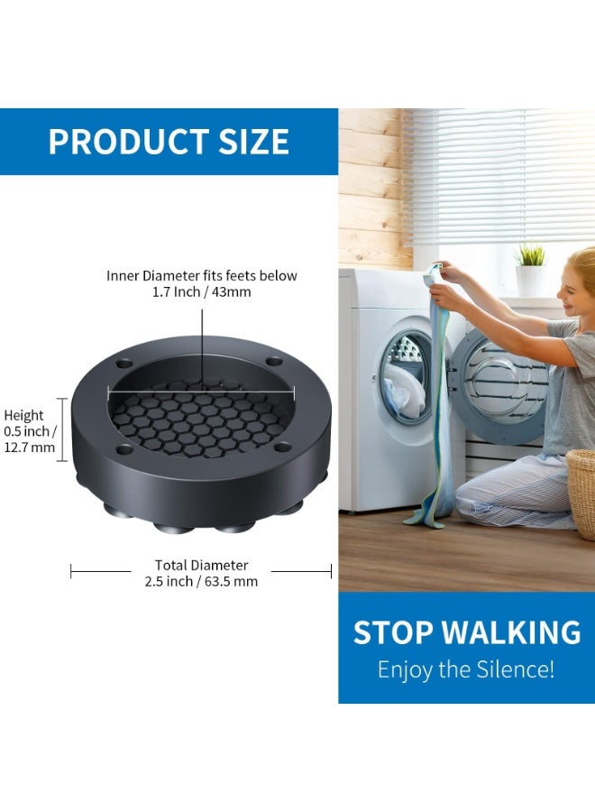 Anti Vibration Pads for Washing Machine, Washing Machine Vibration Pads Pedestals, Anti Vibration Washing Machine Support 4PCS, Prevent Your Washer and Dryer Set From Walking and Reduce Noise - Image 2