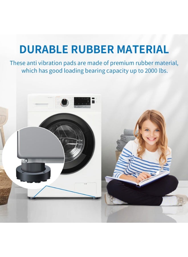 Anti Vibration Pads for Washing Machine, Washing Machine Vibration Pads Pedestals, Anti Vibration Washing Machine Support 4PCS, Prevent Your Washer and Dryer Set From Walking and Reduce Noise - Image 4