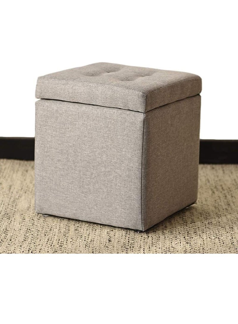 LINGWEI Ottoman Storage Stool Footrest Cube Grey 30x35x30cm - Image 4