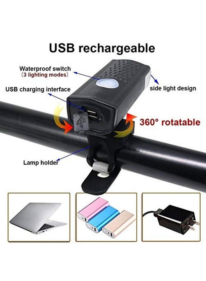 Lista 300LM Rechargeable USB LED Bicycle Bike Flashlight LAMP MTB Front Bicycle Cycling Light Headlight HEADLAMP Bike Bycicle LIGHTBIKE Headlights Colour May Wary as per Stock - Image 4