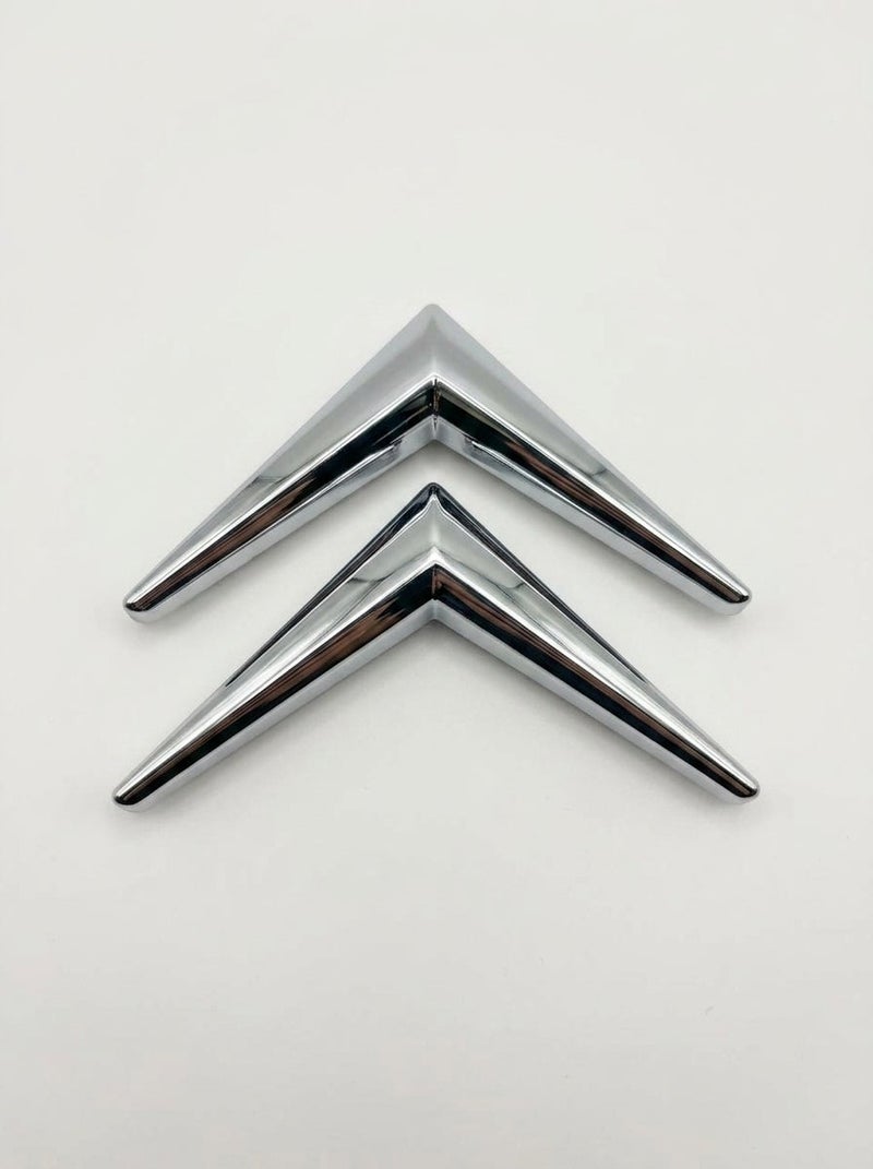 Chrome Car Emblems Set - Premium Automotive Badges for Street Style Customization - Image 1