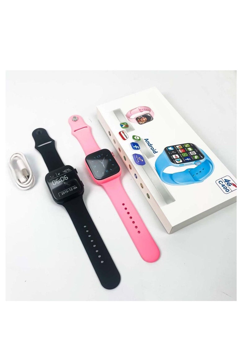 JOROBO - 4G C400 Ultra max Android smart watch With Sim HD 2.2 inch full touch screen with 2 set strap and wireless charger for men and women - White - Image 1