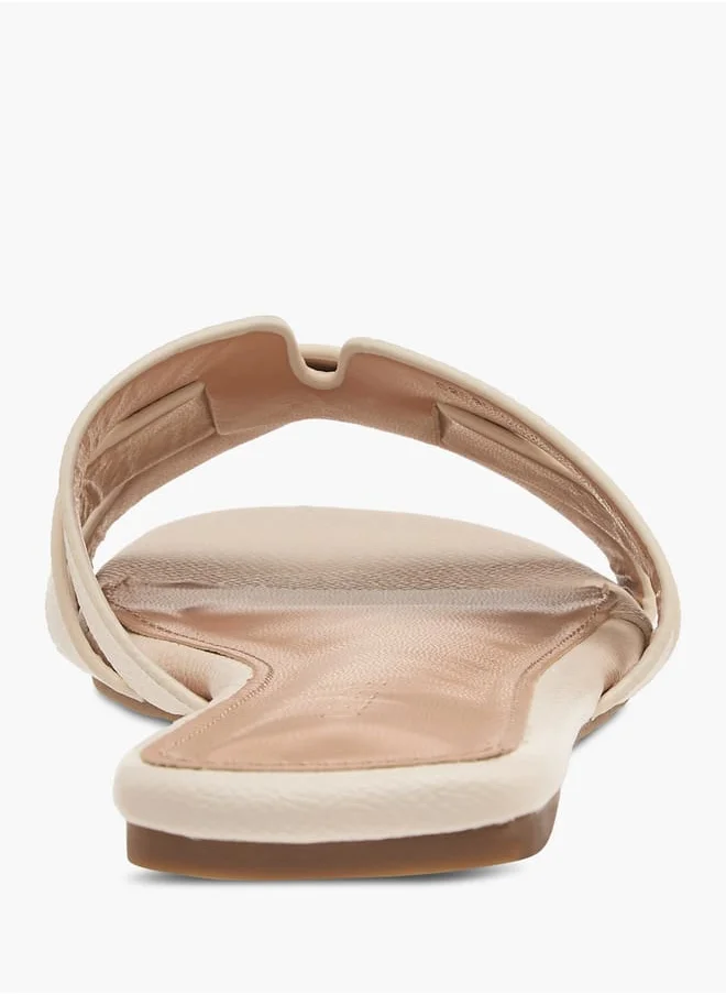 سيليست Womens Textured Slide Sandals With Slip-On Closure