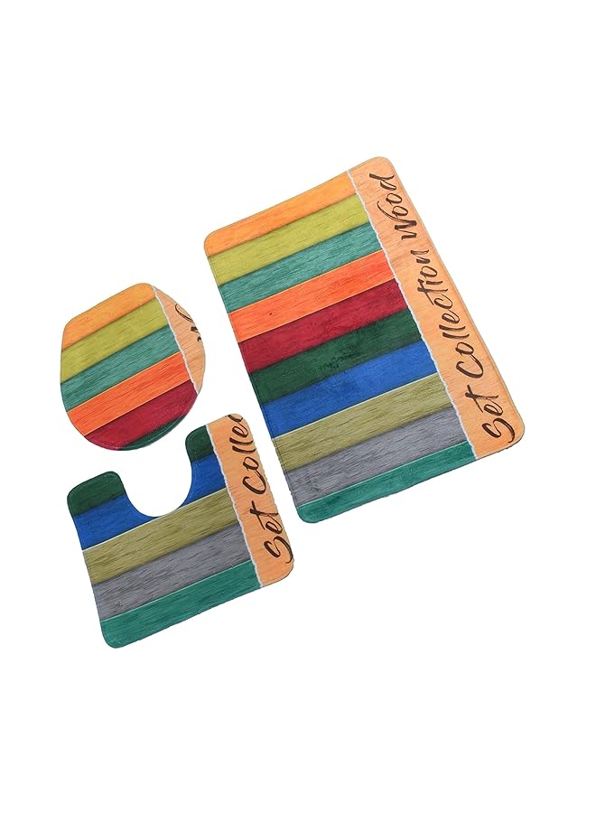 هوم كونسيبت 3 مجموعات من سجادة حمام مضادة للانزلاق + غطاء مرحاض + سجادة حمام - Image 2