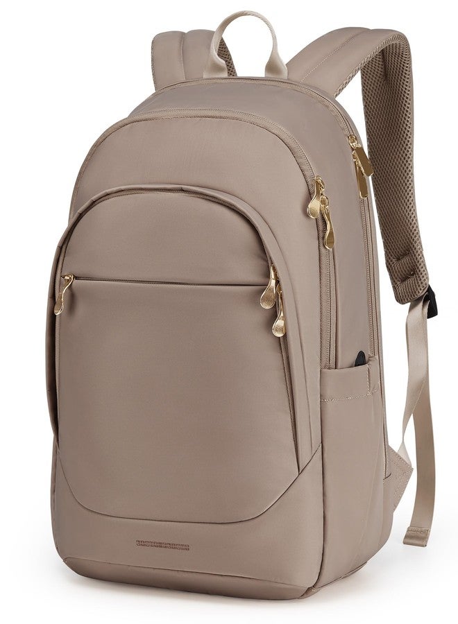 LIGHT FLIGHT Laptop Backpack Laptop Backpack for Women Travel Laptop Bag School College Large, Champagne, 17.3 Inch without Wheels, Women Backpack - Image 1