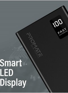 Generic Promate iPhone 15 Portable Charger, High-Capacity 20000Mah Slim Power Bank, Dual USB Ports, 10W Type-C Input/Output Port, Smart LED Display, Safe Adaptive Charging for Smartphones, Bolt-20Pro-Black  - Image 2