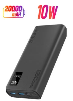 Generic Promate iPhone 15 Portable Charger, High-Capacity 20000Mah Slim Power Bank, Dual USB Ports, 10W Type-C Input/Output Port, Smart LED Display, Safe Adaptive Charging for Smartphones, Bolt-20Pro-Black  - Image 1