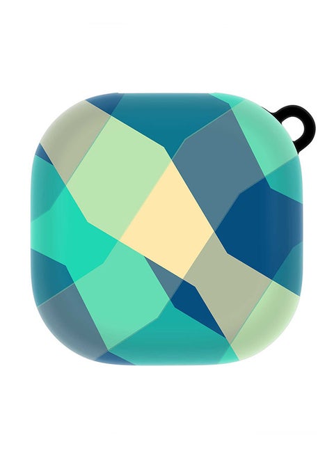 StylePods Custom Case Samsung Galaxy Buds Pro (2021) / Buds Live Case With Anti-Lost Keychain - Checkered Aqua