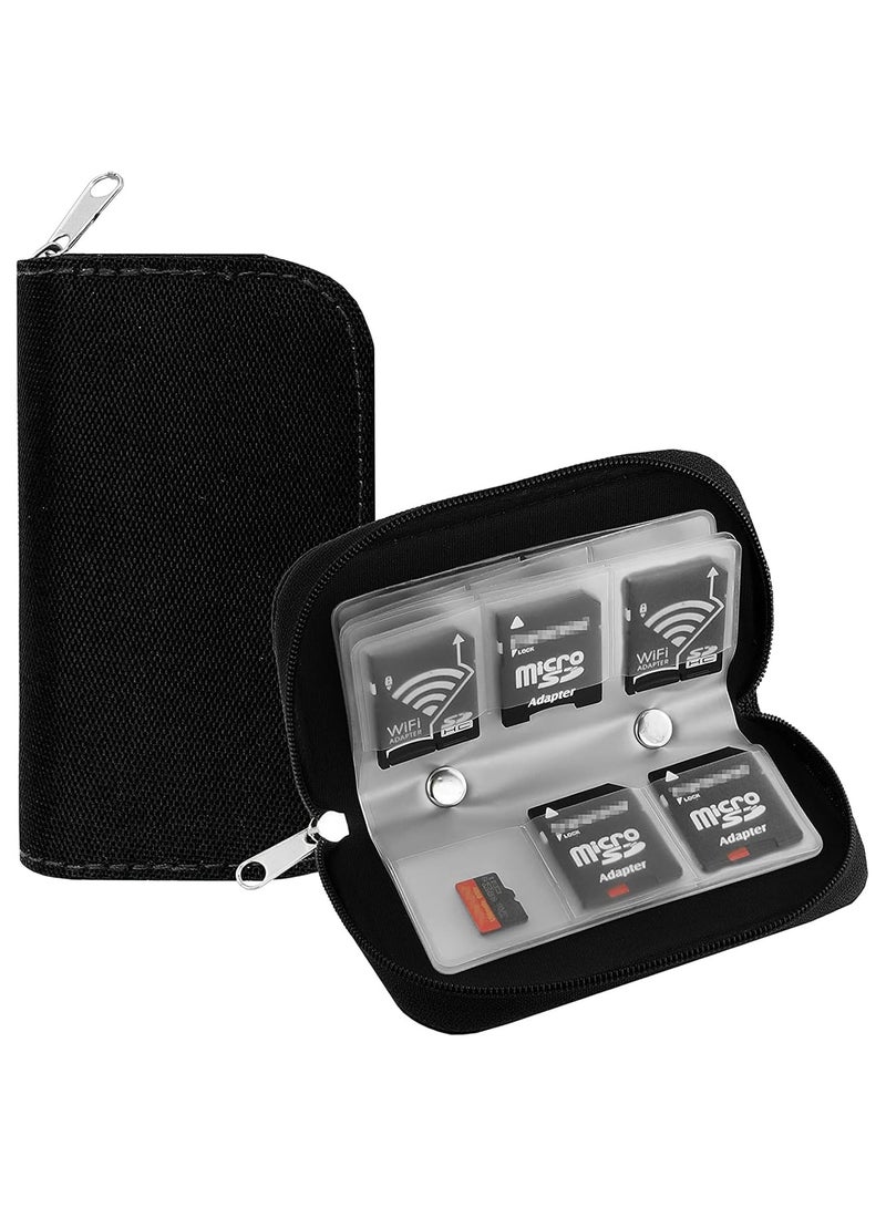 NANAO حافظة بطاقة الذاكرة - تتسع حتى 22 بطاقة SD، SDHC، Micro SD، Mini SD و 4 بطاقات CF - حاملة بـ 22 فتحة - للتخزين والسفر (أسود) - Image 1