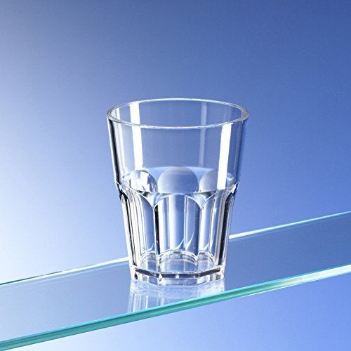 AIOS Set of 6 Unbreakable Polycarbonate Classic Octagon Shaped Tumblers aka Rocks Glasses 270ml 95oz to Rim
