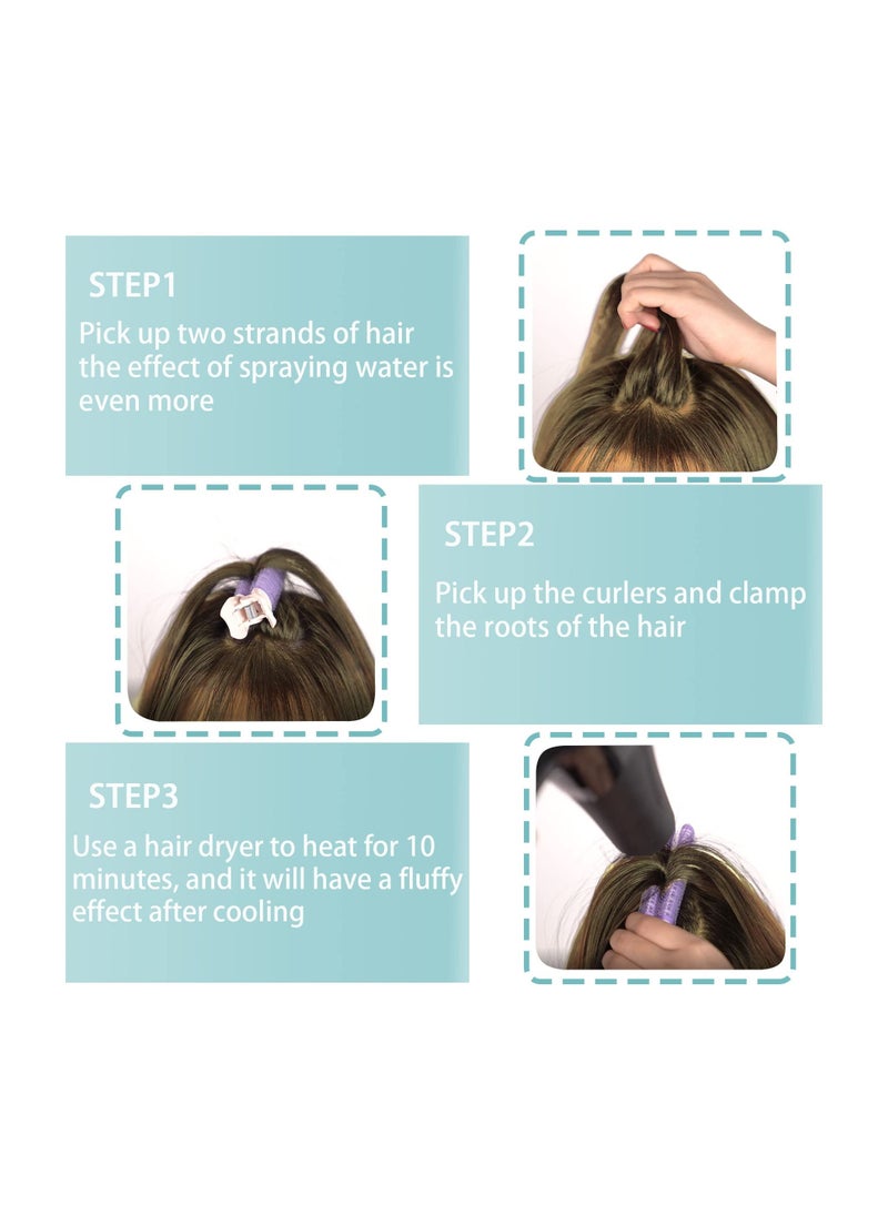 Hair Root Fluffy Clip, Lazy Instant Bang Heatless Curler, Fixed without Trace, for Fine Thin Long Short Hair Self Grip Curl Rods, Curly Styling Tool Unisex (4PCS)