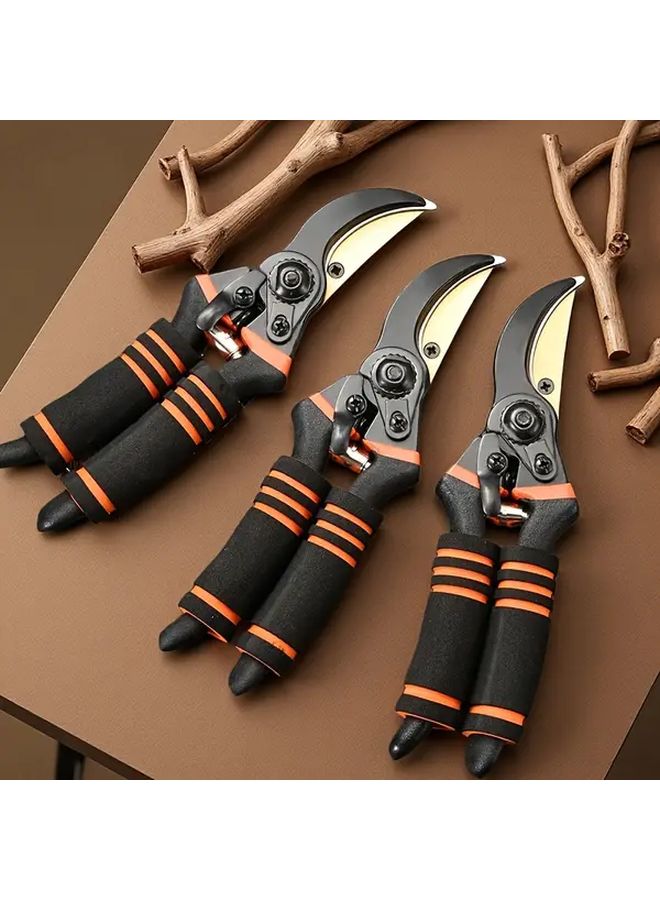 Heavy Duty Garden Pruning Shears Spring Loaded 2 Piece Set Black Ergonomic Grip - Image 3