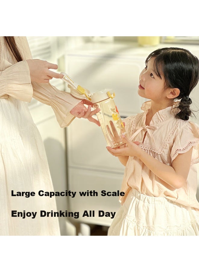 Supor Ppsu Double Drinking Plastic Cup With Lid For Adults And Children, Large Capacity Plastic Cup, Malt White, 600ml - Image 2