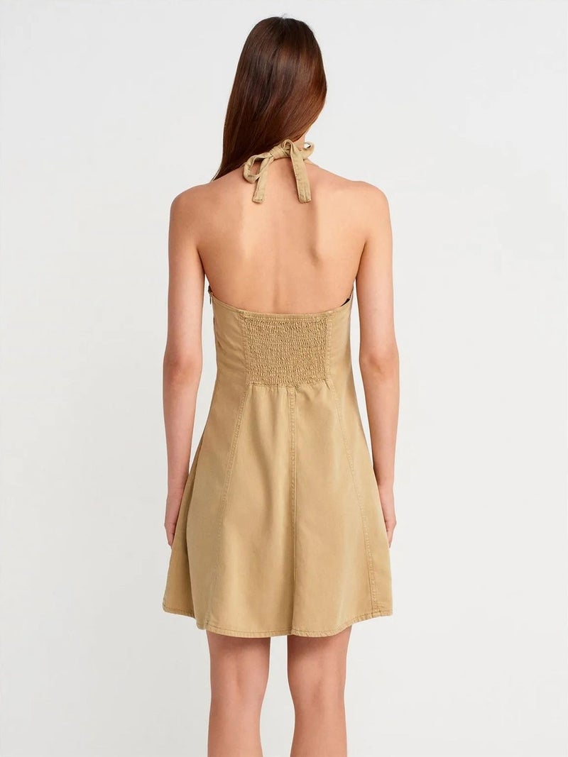 DILVIN Halter Neck A-Line Mini Dress - Image 2