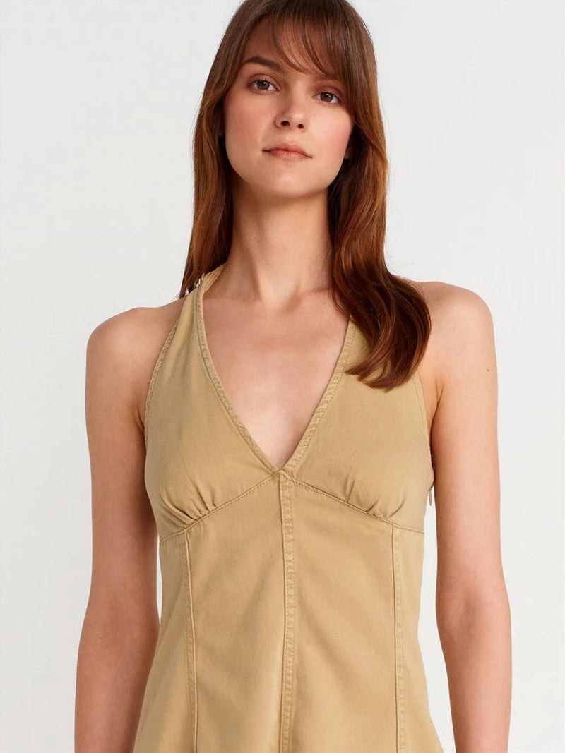 DILVIN Halter Neck A-Line Mini Dress - Image 3