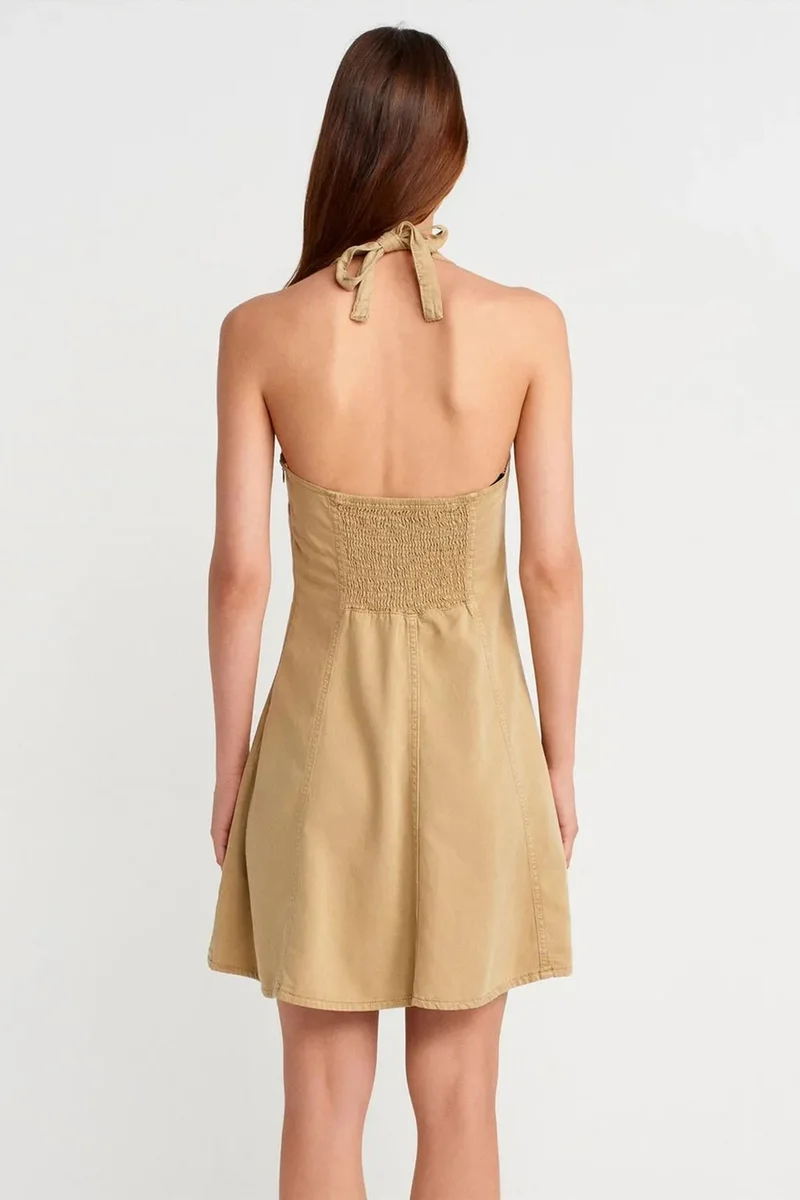 ديلفين DILVIN Halter Neck A-Line Mini Dress