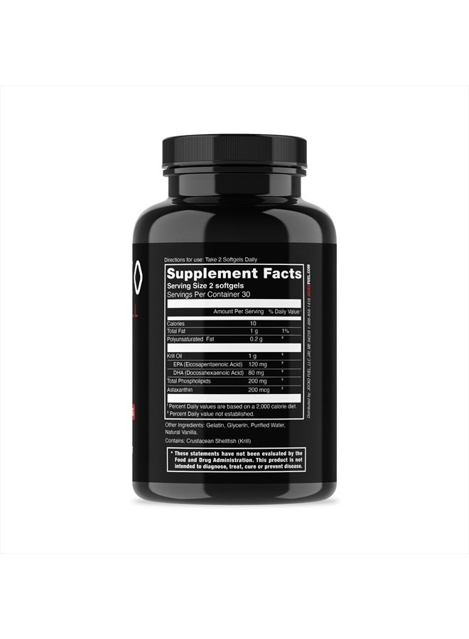 Jocko Fuel Antarctic Krill Oil Omega 3 Fatty Acid Supplements DHA & EPA - 1000mg Softgels - Supports Joints, Mobility & Mental Function (60 Softgels)  - Image 2