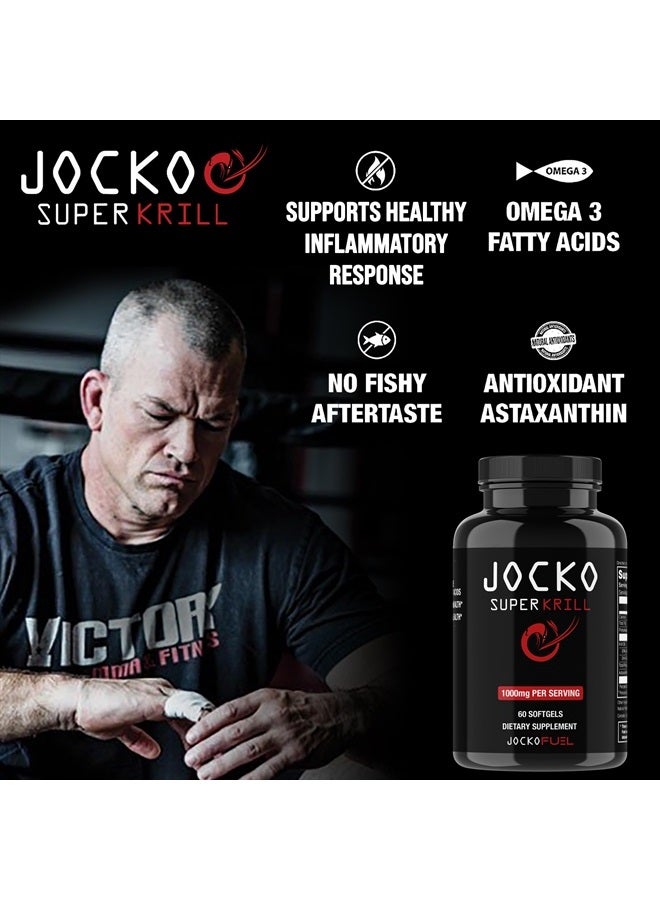 Jocko Fuel Antarctic Krill Oil Omega 3 Fatty Acid Supplements DHA & EPA - 1000mg Softgels - Supports Joints, Mobility & Mental Function (60 Softgels)  - Image 3