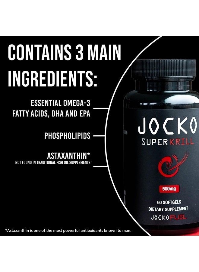 Jocko Fuel Antarctic Krill Oil Omega 3 Fatty Acid Supplements DHA & EPA - 1000mg Softgels - Supports Joints, Mobility & Mental Function (60 Softgels)  - Image 5