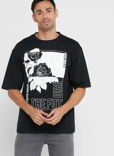 Seventy Five Oversized Printed Slogan T-Shirt