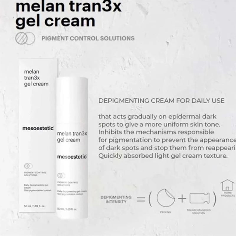 Mesoestetic melan tran3x daily depigmenting gel cream 50ml Transparent body - Image 4