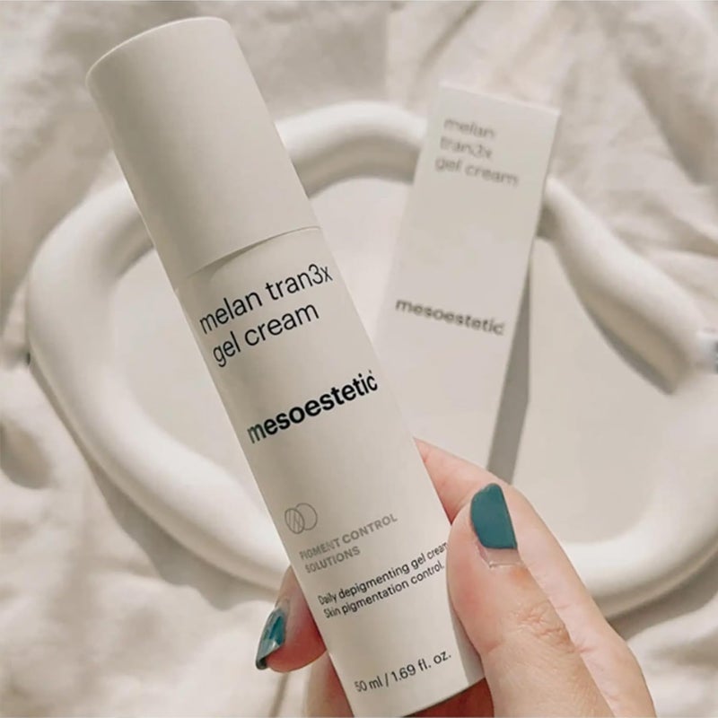 Mesoestetic melan tran3x daily depigmenting gel cream 50ml Transparent body - Image 3