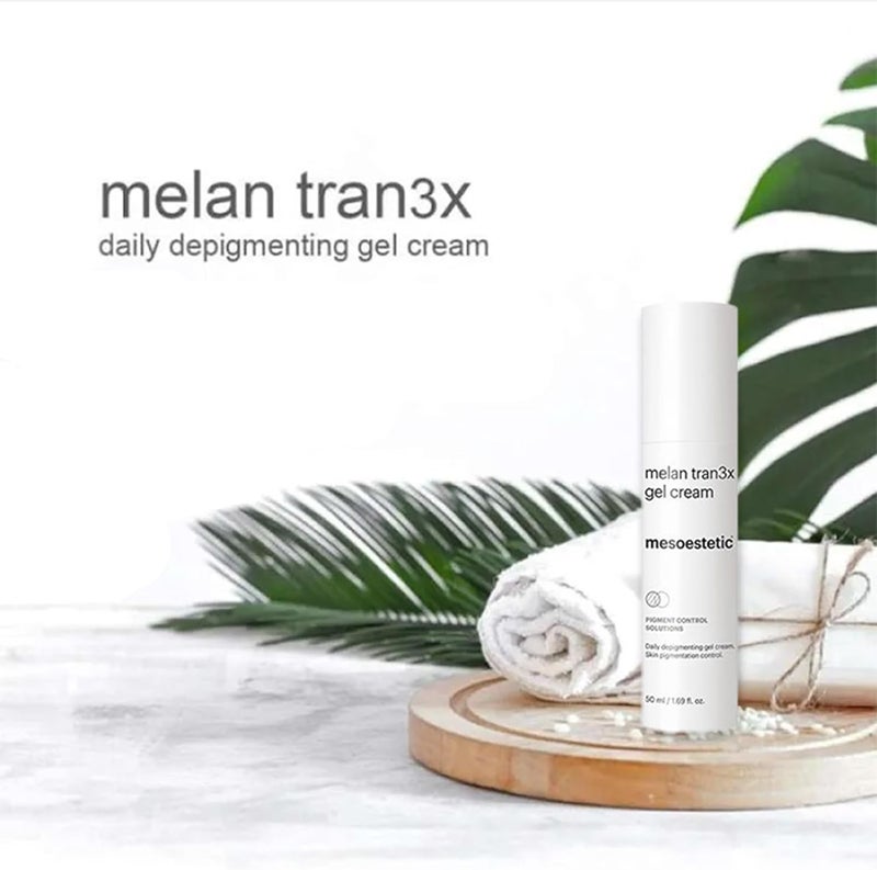 Mesoestetic melan tran3x daily depigmenting gel cream 50ml Transparent body - Image 1