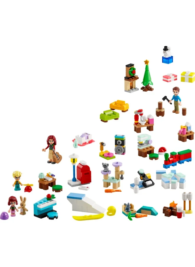 LEGO Friends Advent Calendar 2024, Christmas Countdown Toy for Kids with 24 Surprises Including 5 Mini-Doll Characters and 3 Animal Figures, Themed Gift Idea for 6 Plus Year Old Girls & Boys 42637