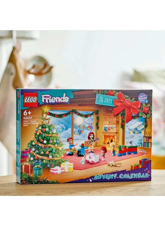LEGO Friends Advent Calendar 2024, Christmas Countdown Toy for Kids with 24 Surprises Including 5 Mini-Doll Characters and 3 Animal Figures, Themed Gift Idea for 6 Plus Year Old Girls & Boys 42637