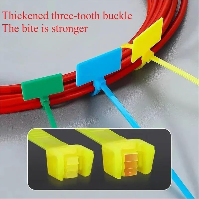 1000Pcs Nylon Tie Tags Self-Locking Network Cable Zip Trim Wrap Loop Wire Straps Label(Blue) - Image 4